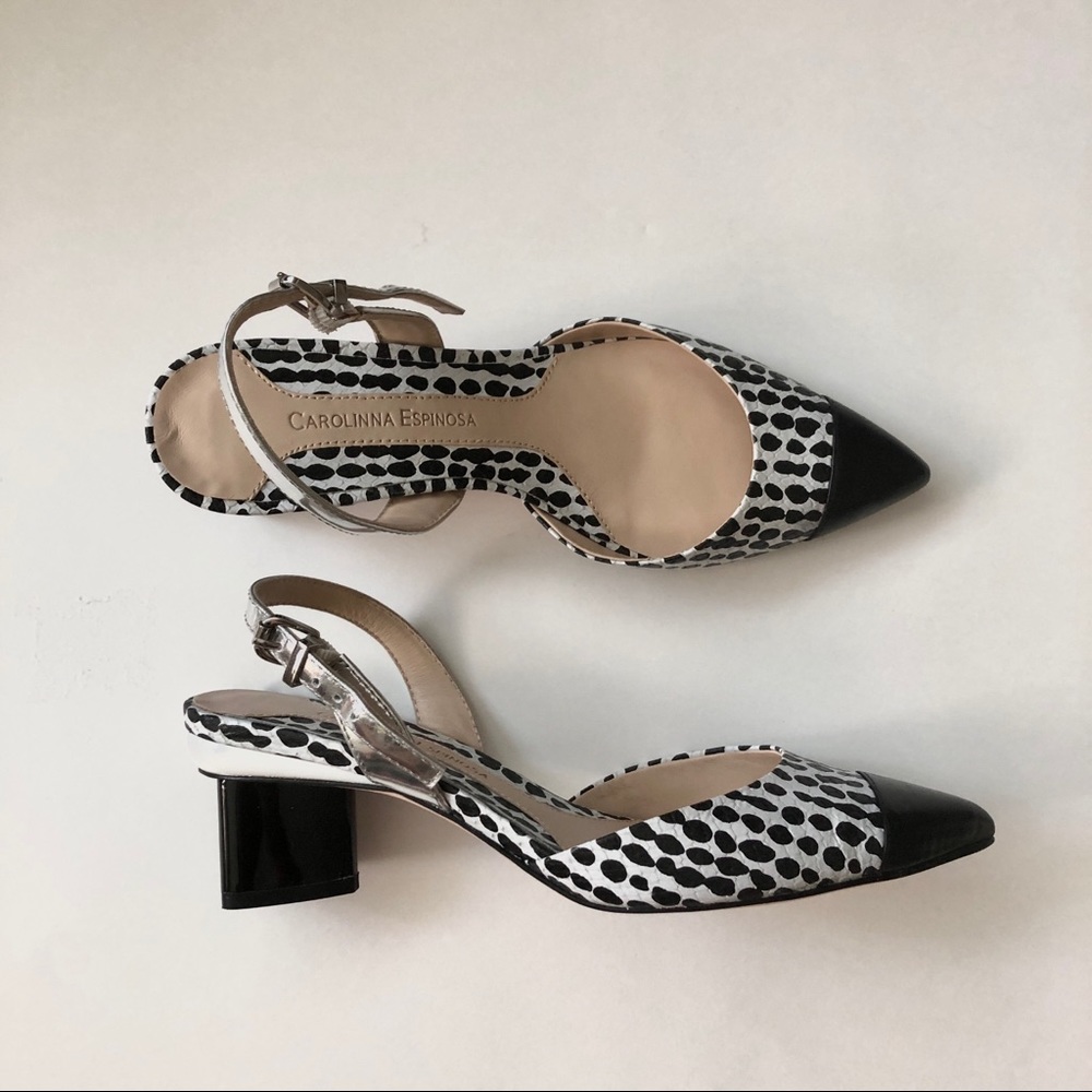 Carolinna Espinosa Snake Print Heels
